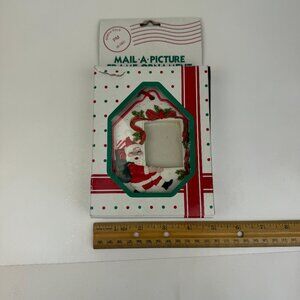 Vtg 92 Giny Inc Mail Pic Frame Ornament Santa Christmas Holiday w Orig Box READ‎